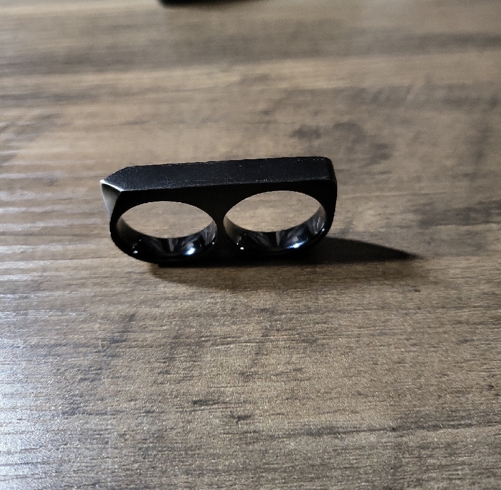 VITALY -  Black Double Finger Ring SIZE 8 And 9 - Picture 4 of 9